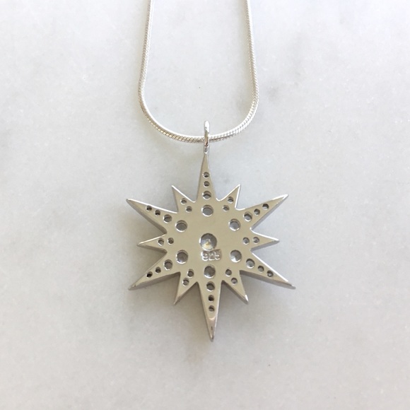 Sterling Silver Cz Star Necklace - Picture 4 of 13